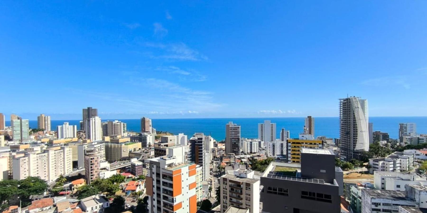 Lindo Apt Vista Mar Completo Com Piscina No Rooftop Do Edf, Proximo Ao Porto Da Barra Salvador da Bahia Dış mekan fotoğraf